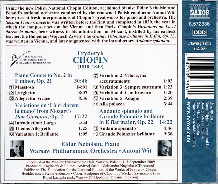 Eldar Nebolsin 쇼팽: 피아노 협주곡 2번, '우리 손을 잡고' 변주곡 (Chopin: Piano Concerto Op.21, Variations on 'La ci darem la mano' Op.2) 
