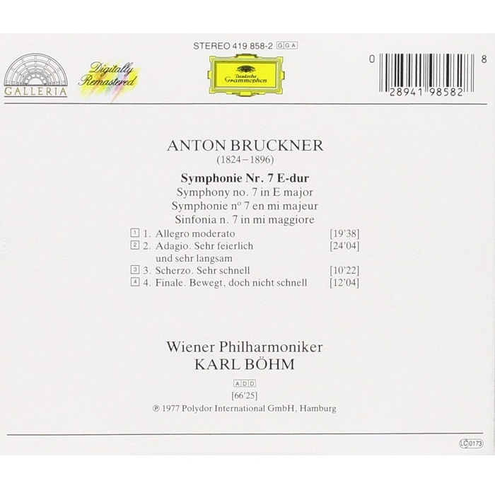 Karl Bohm 브루크너: 교향곡 7번 (Bruckner: Symphonie No.7)