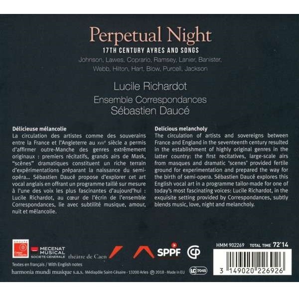 Lucile Richardot 영원한 밤 - 17세기 에어와 노래 (Perpetual Night - 17th Century Ayres and Songs)