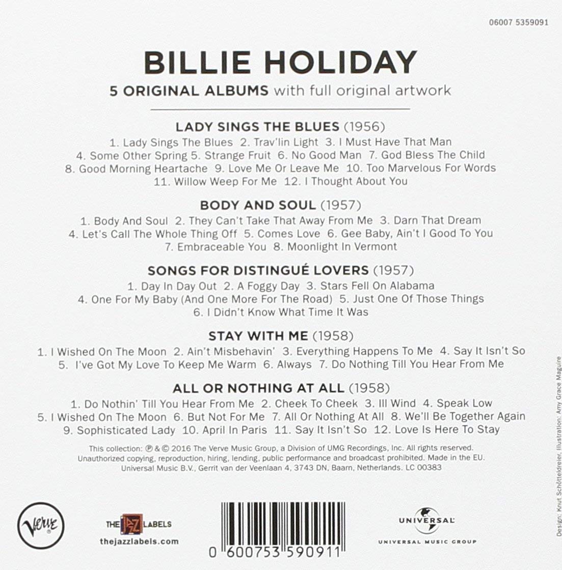 Billie Holiday - 5 Original Albums with Full Original Artwork 빌리 할리데이 오리지널 앨범 5CD 박스 세트