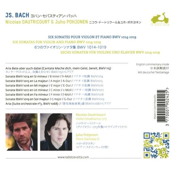 Nicolaus Dautricourt / Juho Pohjonen 바흐: 6개의 바이올린 소나타집 BWV1014-1019 (Bach: 6 Sonatas for Violin & Piano)