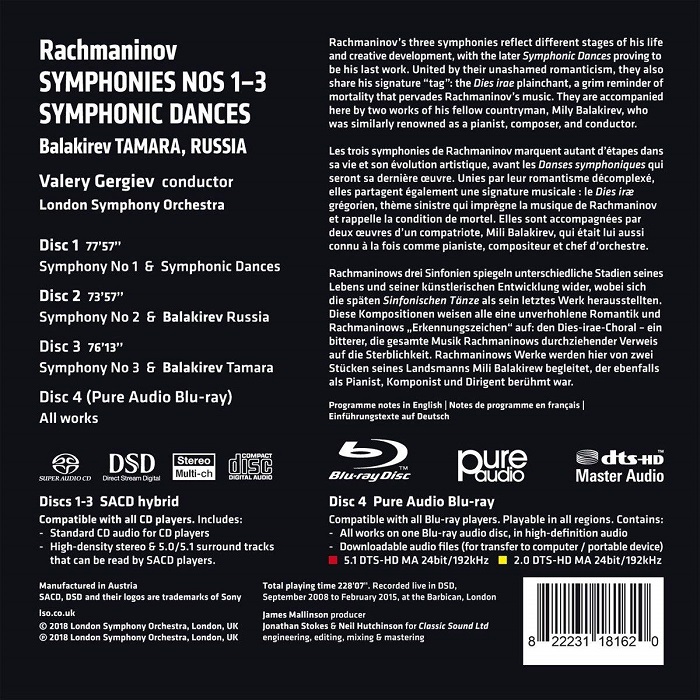 Valery Gergiev 라흐마니노프: 교향곡 전곡, 교향적 춤곡 (Rachmaninov: Symphonies Nos 1-3, Symphonic Dances)