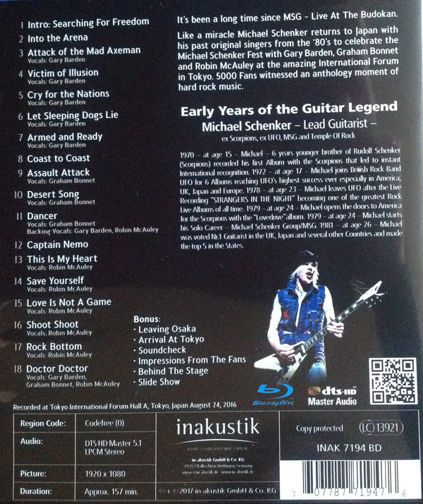 Michael Schenker (마이클 쉥커) - Fest - Live Tokyo International Forum Hall A