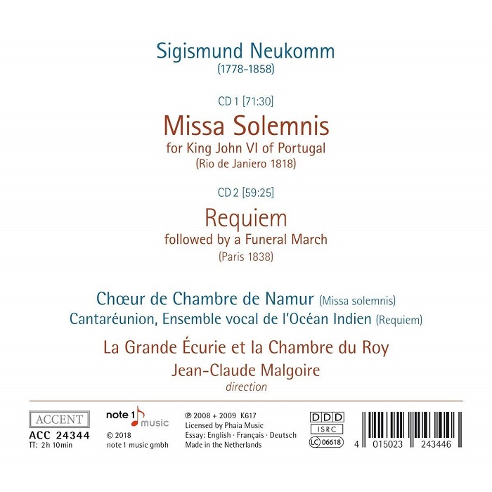 Jean-Claude Malgoire 노이콤: 장엄미사, 레퀴엠 (Neukomm: Missa Solemnis, Requiem)