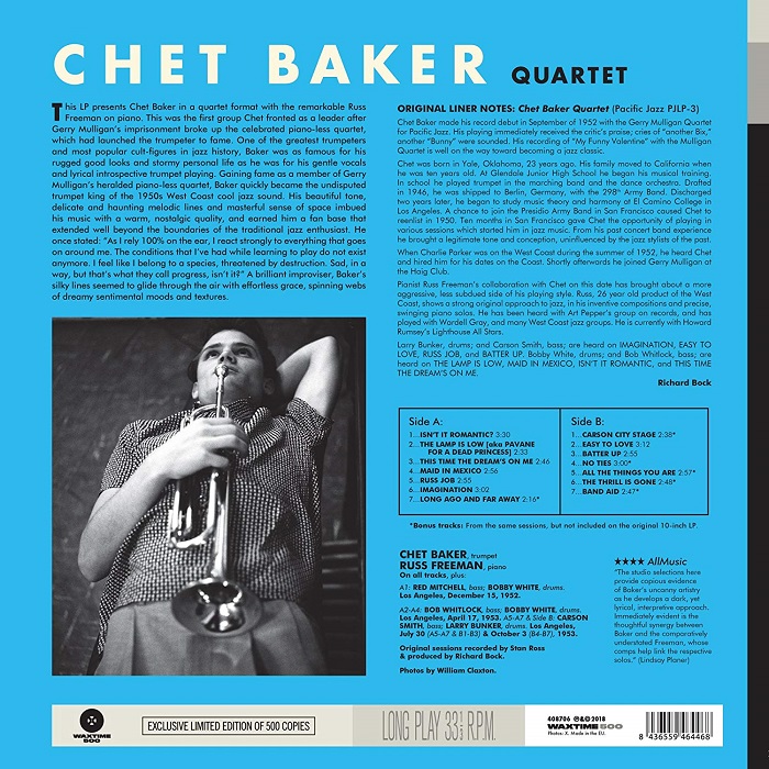 Chet Baker (쳇 베이커) - Chet Baker Quartet [LP]