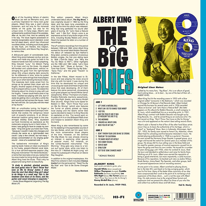 Albert King - Big Blues 알버트 킹 데뷔 앨범 [블루 컬러 LP]