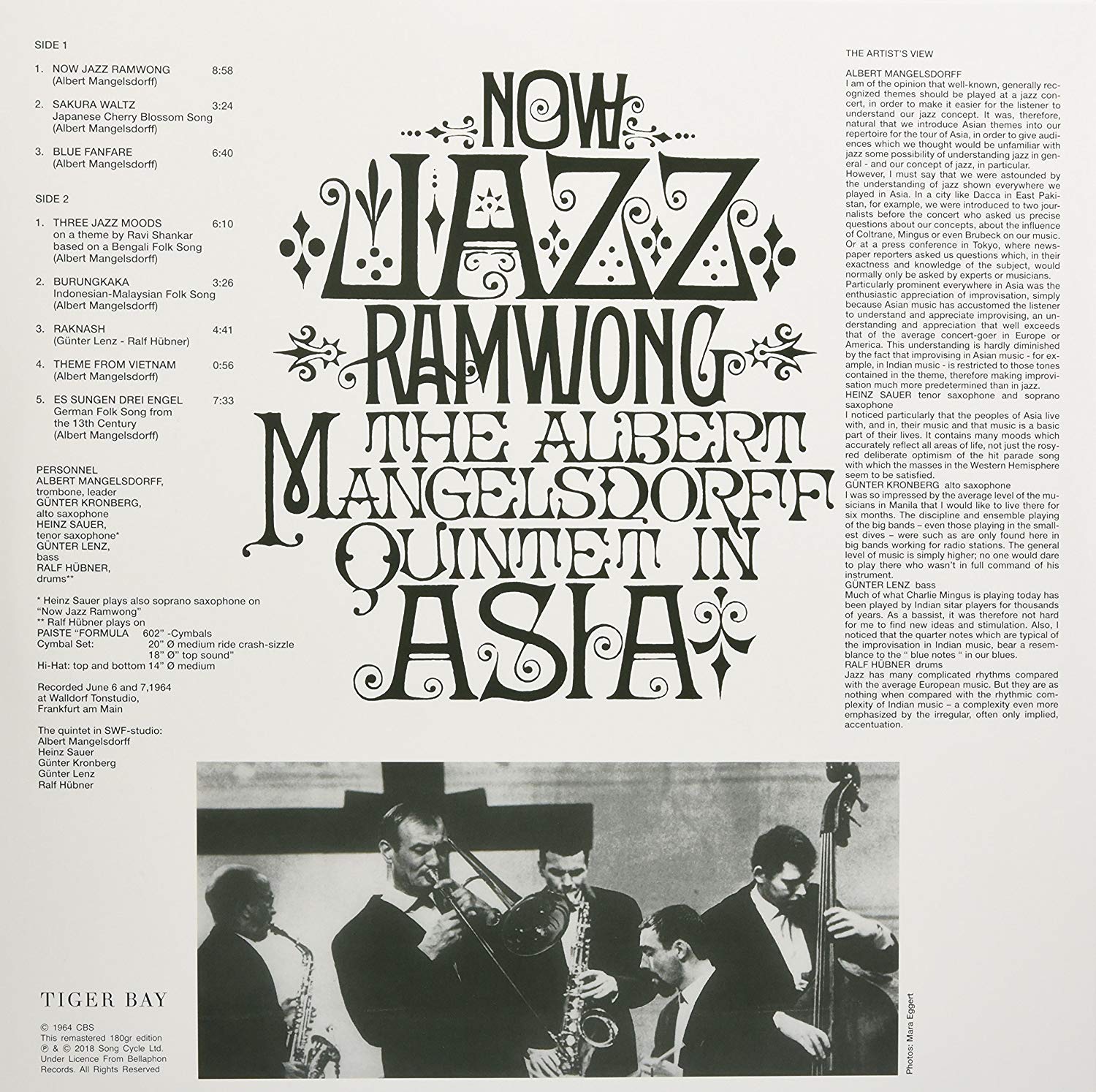 Albert Mangelsdorff Quintet (알베르트 망엘스도르프 퀸텟) - Now Jazz Ramwong [LP]