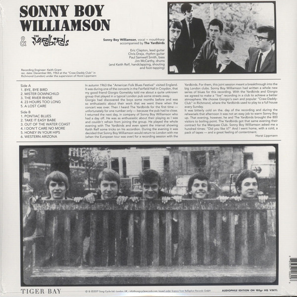 Yardbirds & Sonny Boy Williamson (야드버즈 & 소니 보이 윌리엄슨) - Yardbirds With Sonny Boy Williamson [LP]