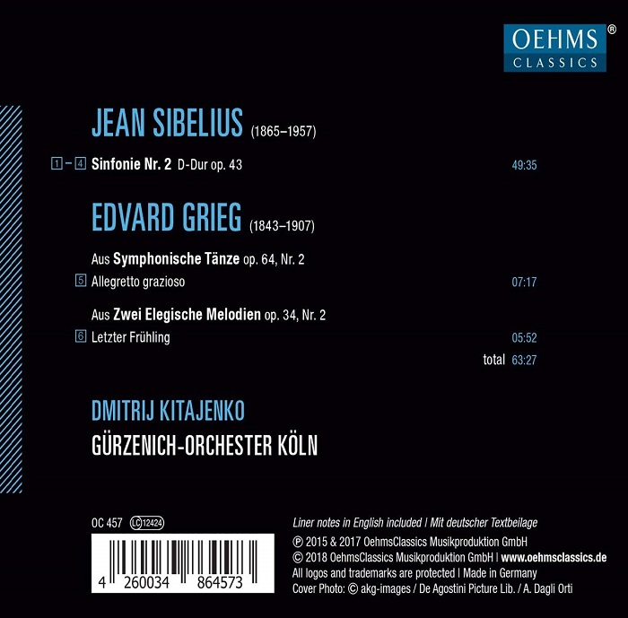 Dmitri Kitayenko 시벨리우스: 교향곡 2번 / 그리그: 교향적 무곡 (Sibelius: Symphony No. 2 / Grieg: Two Elegiac Melodies, Op. 34)