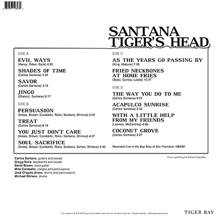 Santana - Tiger's Head 산타나 초기 라이브 컬렉션 [화이트 컬러 2 LP]