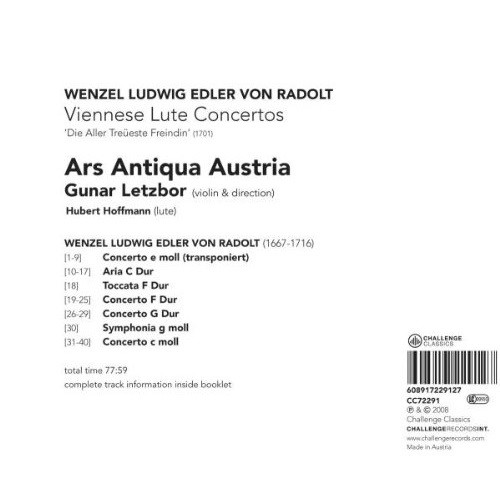 Ars Antiqua Austria 라돌트: 비엔나 류트 협주곡 (Radolt: Viennese Lute Concertos)