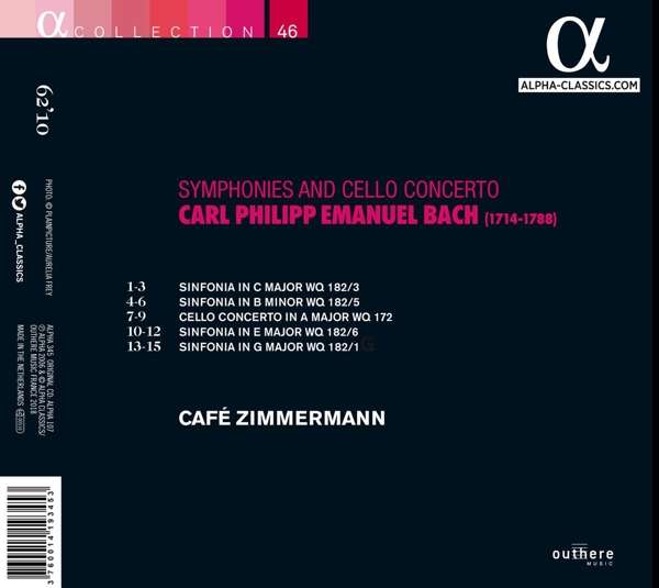 Cafe Zimmermann 카를 필리프 에마누엘 바흐: 교향곡, 첼로 협주곡 (CPE Bach: Symphonies, Cello Concerto)