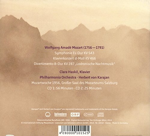 Herbert von Karajan / Clara Haskil 모차르트: 교향곡 39번, 피아노 협주곡 20번, 디베르티멘토 15번 (Mozart: Symphony No. 39 K543, Piano Concerto No. 20 K466, Divertimento No. 15 K287)