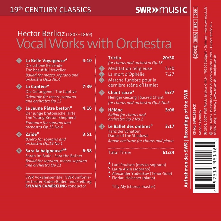 Sylvain Cambreling 베를리오즈: 관현악 반주 성악 작품집 (Berlioz: Vocal Works with Orchestra)