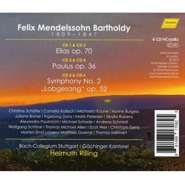 Helmuth Rilling 멘델스존: 엘리야, 사도 바울, 시편, 교향곡 2번 '찬미의 노래' (Mendelssohn: Elias, Paulus, Psalms, Symphony No. 2 'Lobgesang')
