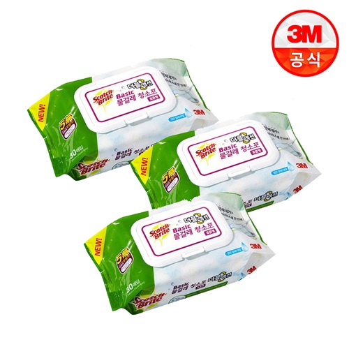 3M 표준형 베이직 더블액션 물걸레 청소포 30매(3개)