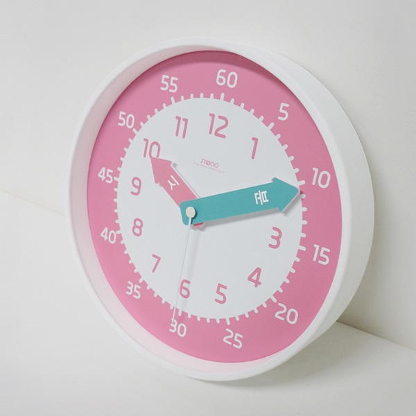 시우아트 아토무소음교육용벽시계(핑크)