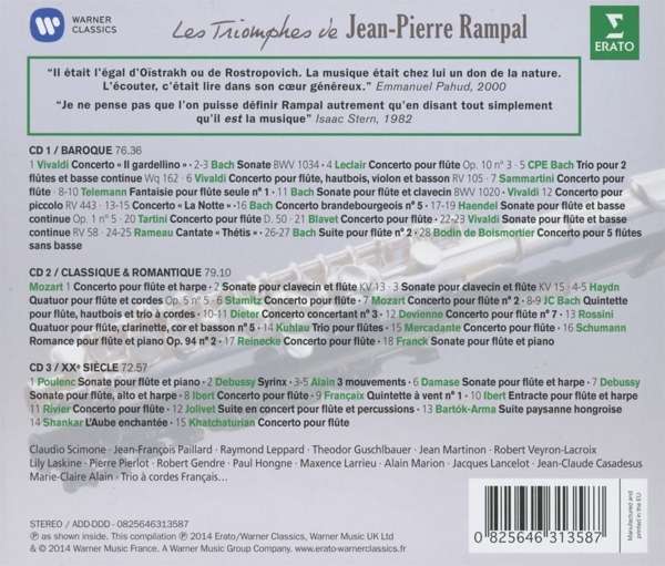 Jean-Pierre Rampal 베스트 플루트 작품집 (Les Triomphes de Jean-Pierre Rampal)