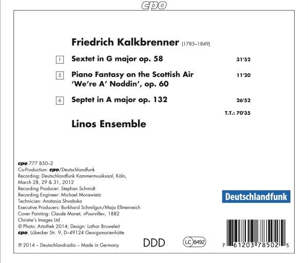 Linos Ensemble 프리드리히 칼크브렌너: 6중주, 7중주, 피아노 환상곡 (Friedrich Kalkbrenner: Sextet, Septet, Piano Fantasy)