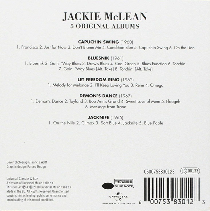 Jackie Mclean (재키 맥린) - 5 Original Albums