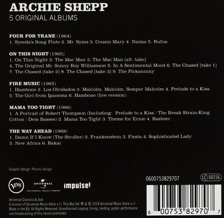 Archie Shepp (아치 셰프) - 5 Original Albums