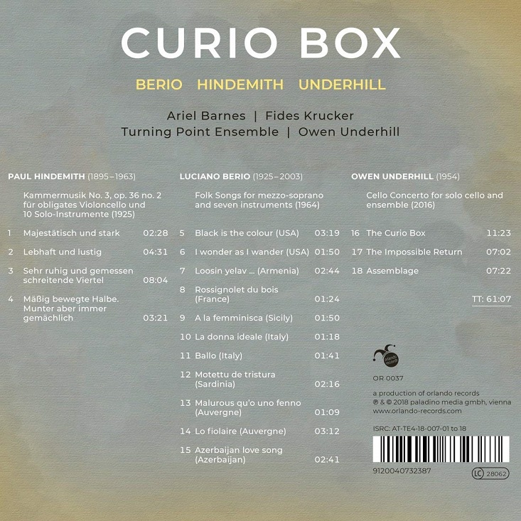 Turning Point Ensemble 힌데미트: 실내음악 3번 / 베리오: 포크송 / 언더힐: 첼로 협주곡 (Hindemith: Kammermusik No. 3 / Berio: Folk Songs / Underhill: Cello Concerto)