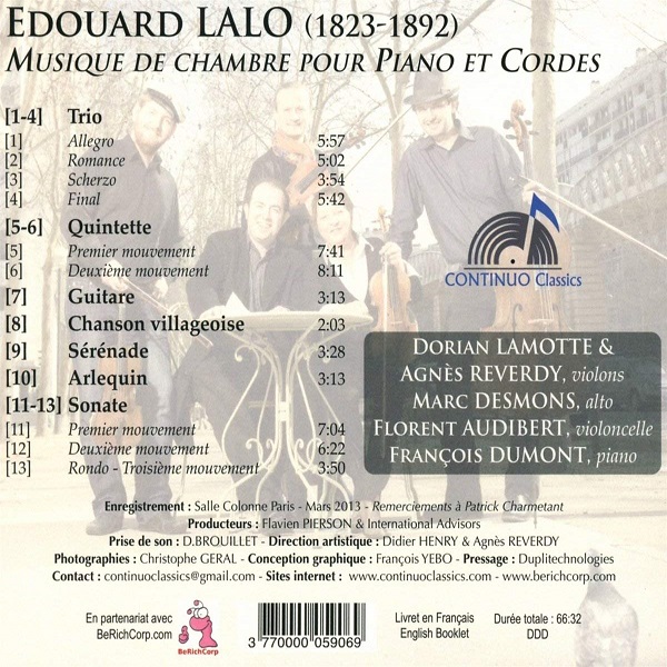 에두아르 랄로: 실내악 작품집 - 피아노 오중주, 피아노 삼중주 1번, 바이올린 소나타 외 (Edouard Lalo: Chamber Music for Piano and Strings)