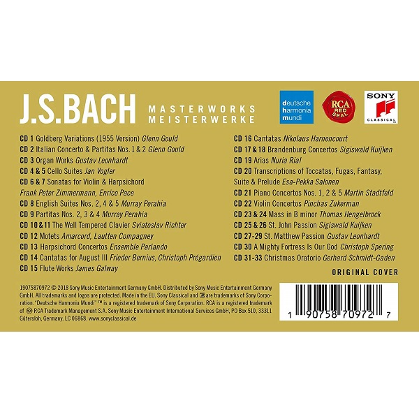 소니 클래식 바흐 명반 모음집 (J.S. Bach: 'Masterworks')