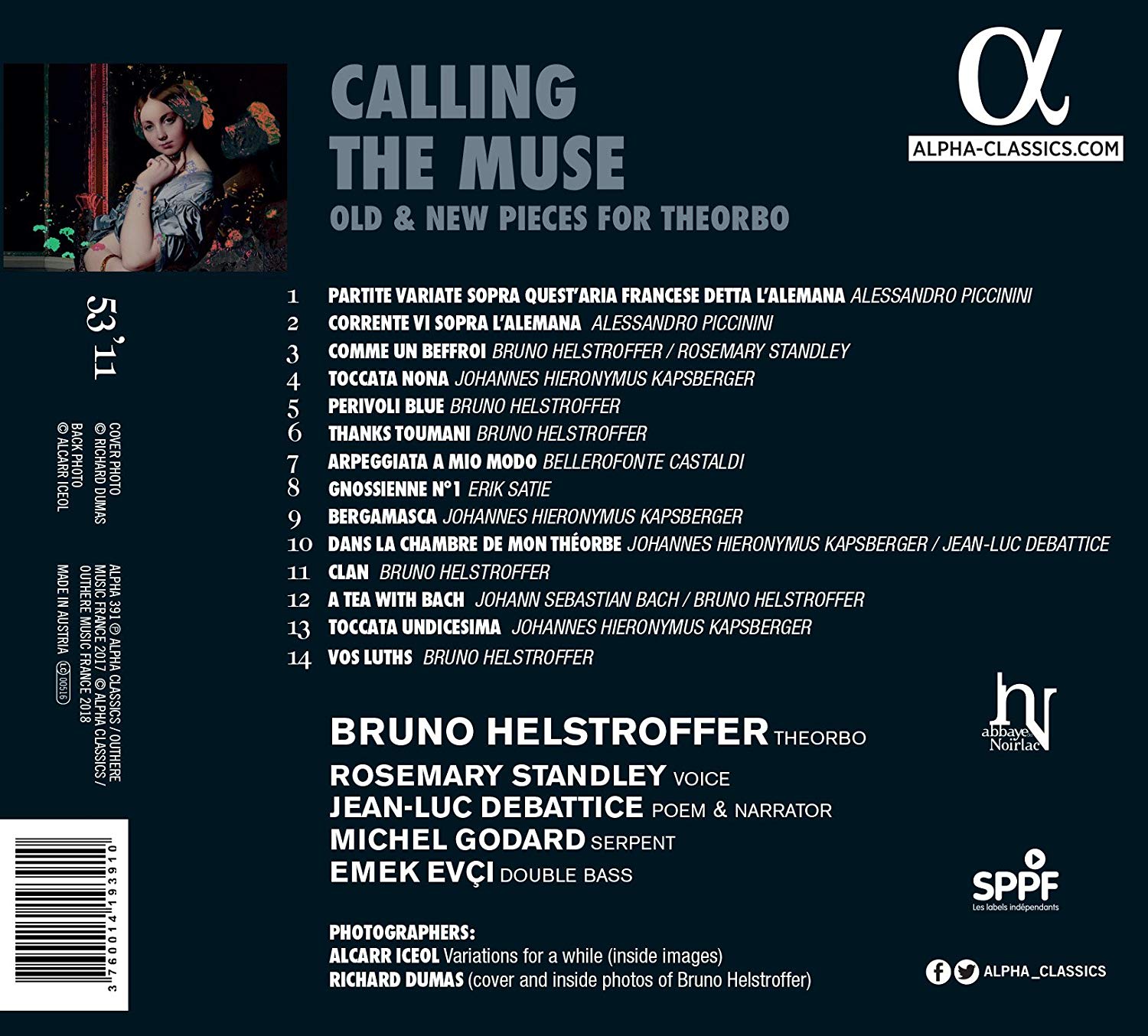 Bruno Helstroffer 테오르보 연주집 - 바흐: 무반주 첼로 모음곡 / 사티: 그노시엔느 (Calling the Muse - Old & New Pieces for Theorbo) 브루노 헬스트로퍼