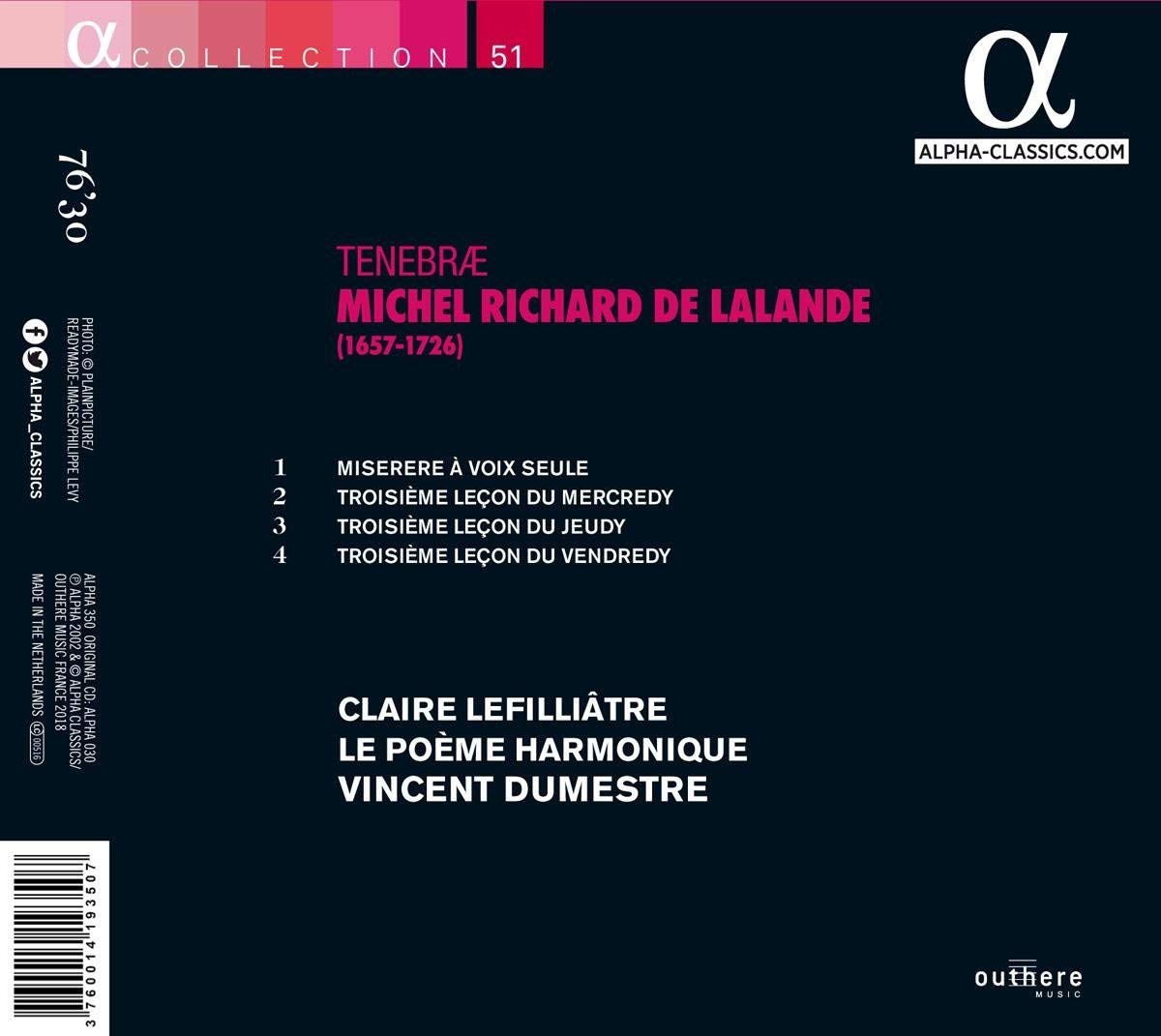 Claire Lefilliatre 라랑드: 테네브레 (Lalande: Tenebrae) 클레르 르필리아트르