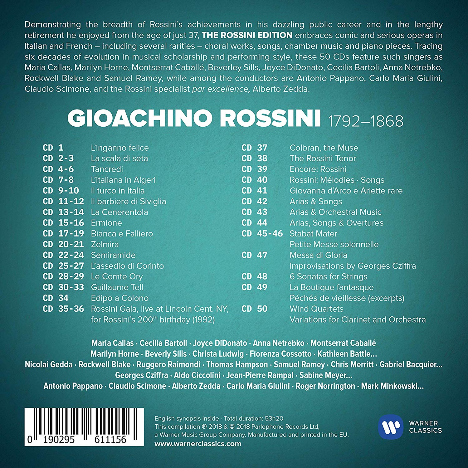 로시니 사후 150주기 특별 한정 박스 세트 (Rossini 150th anniversary Special Edition)