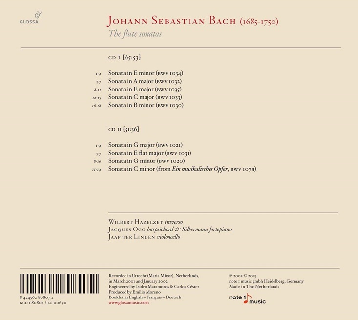 Wilbert Hazelzet 바흐: 플루트 소나타집 (Bach: The Flute Sonatas BWV1030-1035, BWV1021, BWV1020)