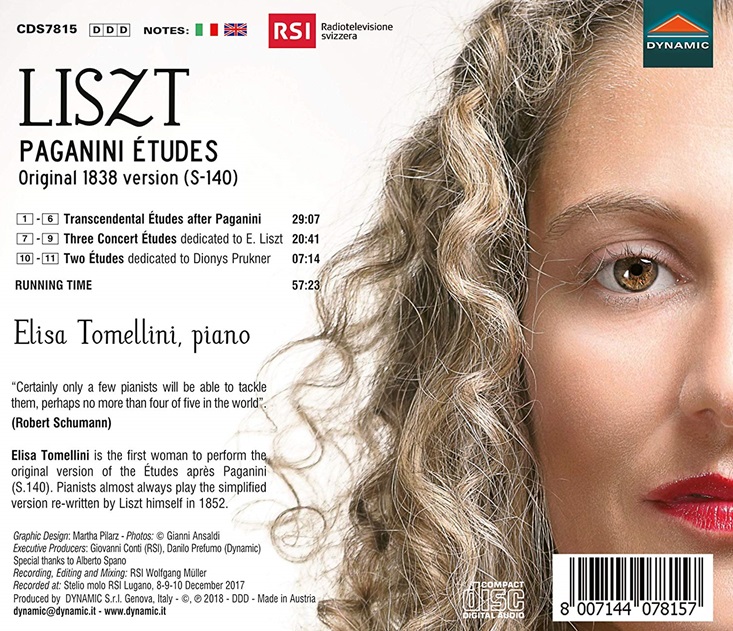 Elisa Tomellini 리스트: 파가니니에 의한 초절기교 연습곡 [오리지널 버전] (Liszt: Paganini Etudes)