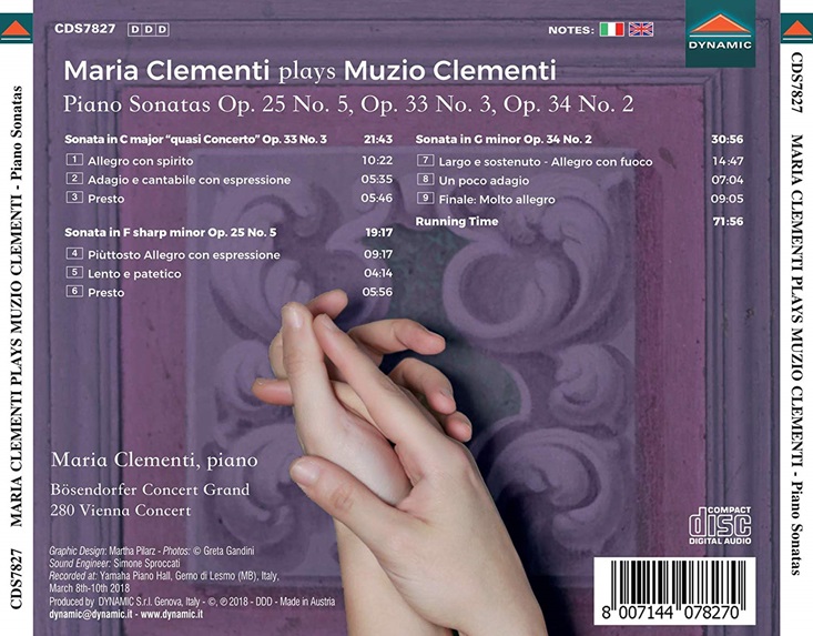 Maria Clementi 클라멘티: 피아노 소나타 (Muzio Clementi: Piano Sonatas Op.33/2, Op.25/5, Op.34/3) 