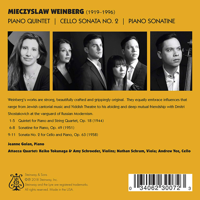 Attacca Quartet 바인베르크: 피아노 오중주, 첼로 소나타 2번, 피아노 소나티네 (Weinberg: Piano Quintet, Cello Sonata No.2)