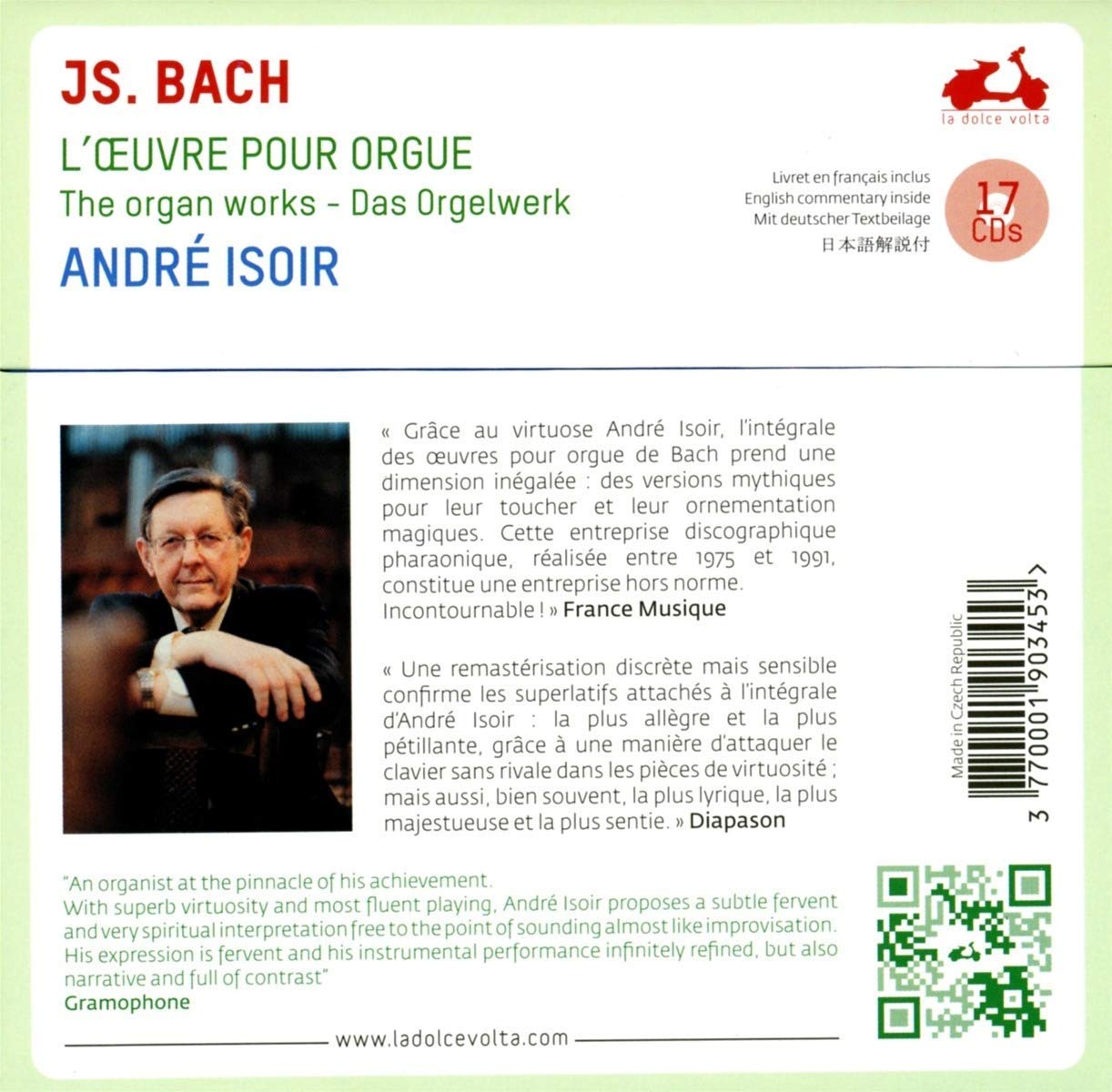 Andre Isoir 바흐: 오르간 작품 전곡 (Bach: Organ Works) 앙드레 이즈와르 [17CD]