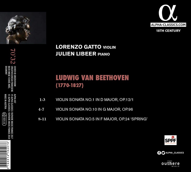 Lorenzo Gatto 베토벤: 바이올린 소나타 1번, 5번 `봄`, 10번 (Beethoven: Violin Sonatas: Nos 1, 10 & 5) 로렌초 가토