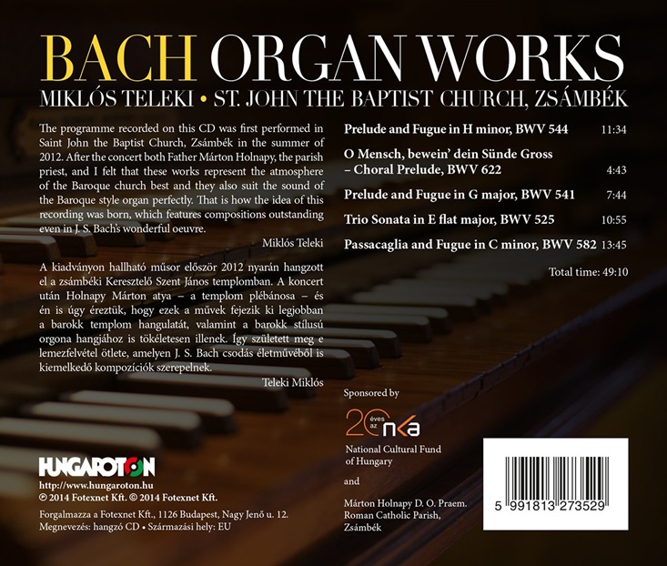 Miklos Teleki 바흐: 오르간 작품집 1권 (J.S. Bach: Organ Works, Vol. 1)