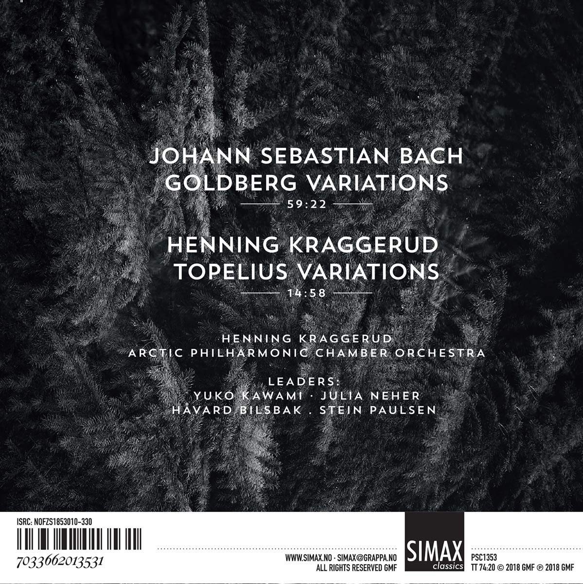 Henning Kraggerud 바흐: 골드베르크 변주곡 / 크라게루드: 토펠리우스 변주곡 (Bach: Goldberg Variations / Kraggerud: Topelius Variations) 헤닝 크라게루드 