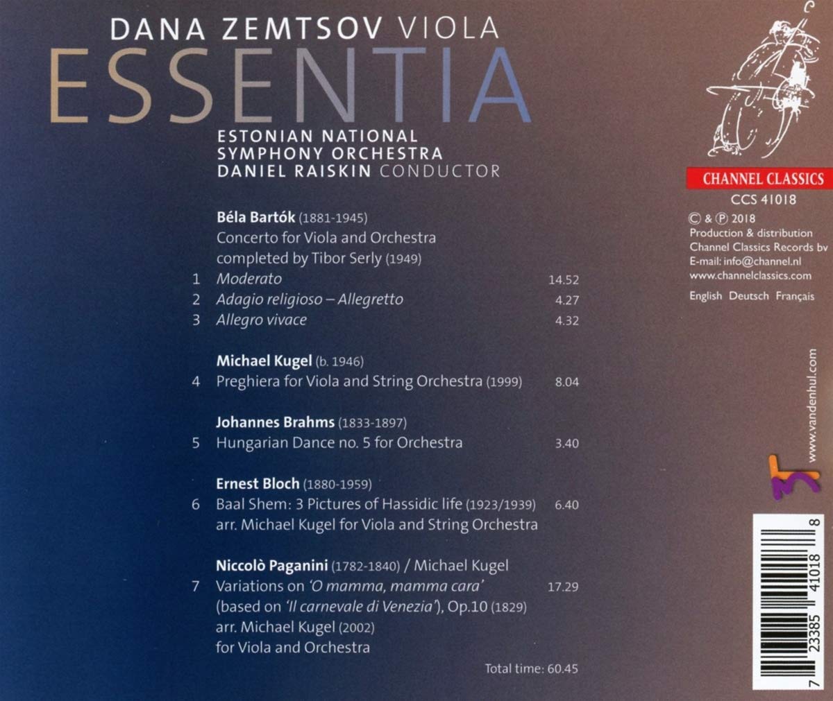 Dana Zemtsov 다나 쳄초프 비올라 협주곡집 (Essentia - Works for Viola & Orchestra)