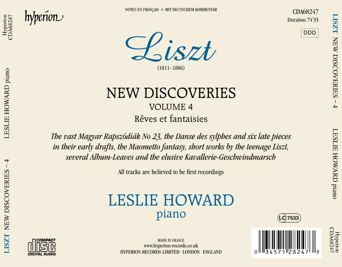 Leslie Howard 리스트: 새로운 발견 4집 (Liszt: New Discoveries, Vol. 4)