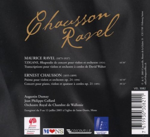 Augustin Dumay 라벨: 치간느 / 쇼숑: 시곡 (Ravel: Tzigane / Chausson: Poeme)