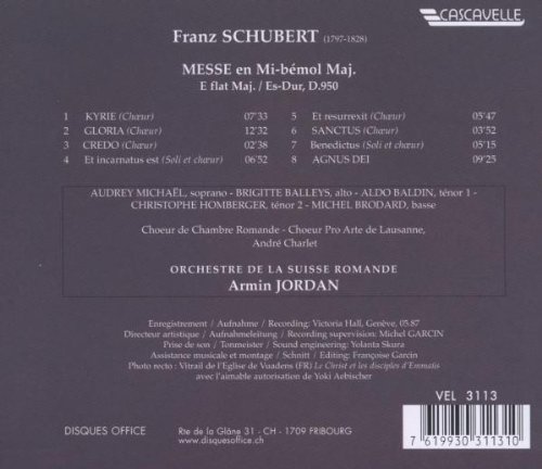 Armin Jordan 슈베르트: 미사 D.950 (Schubert: Mass No. 6 in E-Flat Major, D. 950)