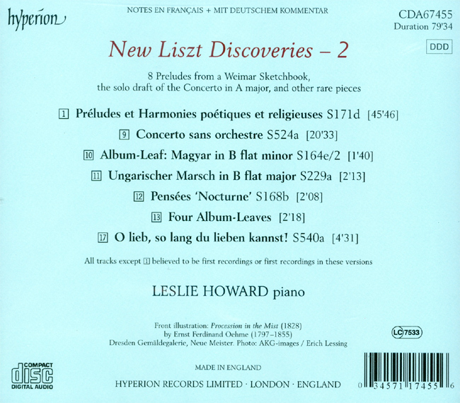 Leslie Howard 리스트: 새로운 발견 2집 (LIszt: New Discoveries 2)