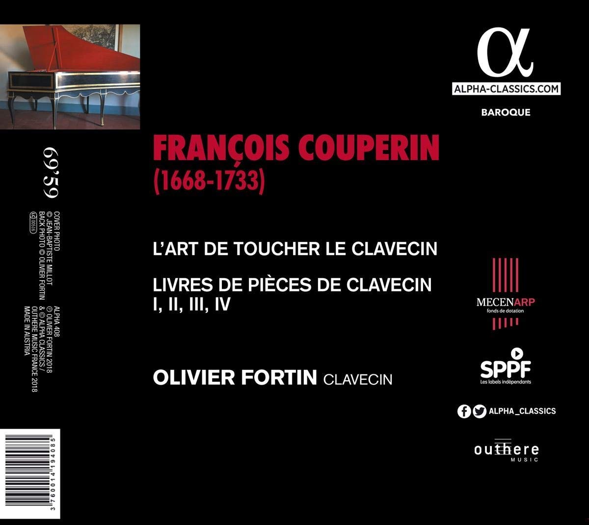 Olivier Fortin 쿠프랭: 하프시코드 연주의 기법 (Couperin: Cembalowerke "L'Art de Toucher le Clavecin")