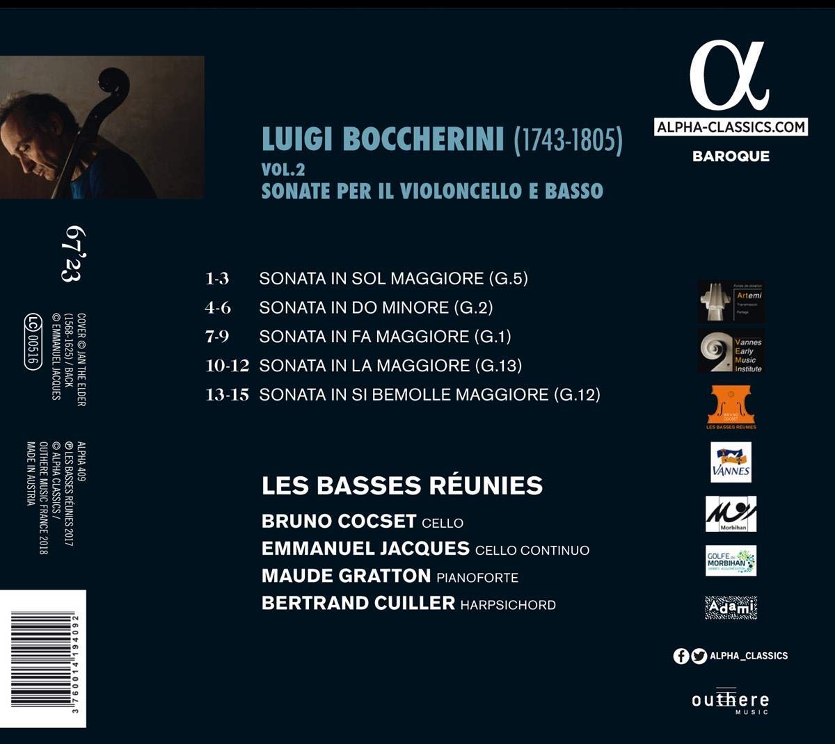 Bruno Cocset 보케리니: 첼로 소나타 2집 (Boccherini: Sonate per il Violoncello Vol. 2)
