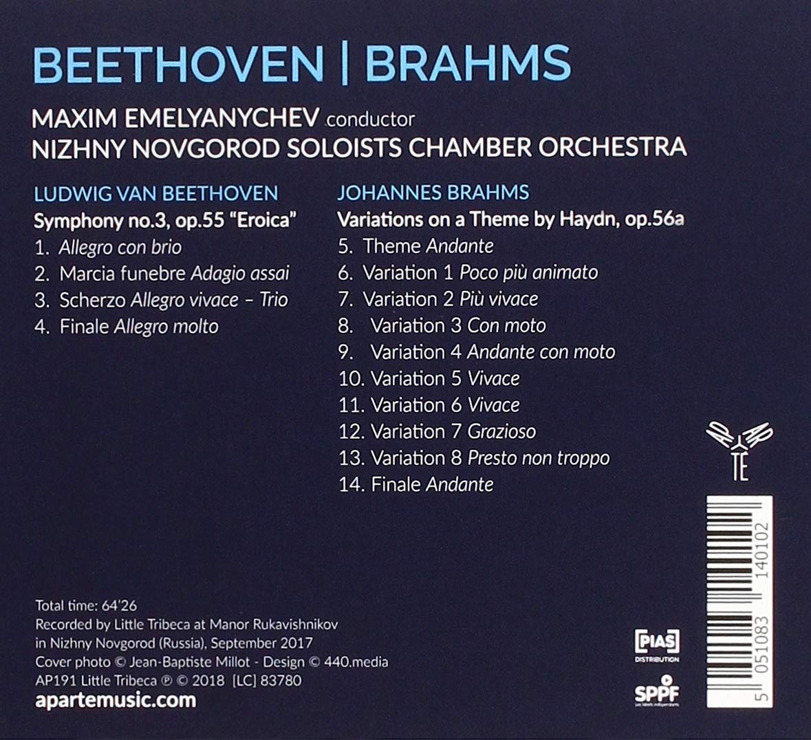 Maxim Emelyanychev 베토벤: 교향곡 3번 / 브람스: 하이든 주제에 의한 변주곡 (Beethoven: Symphony No. 3 / Brahms: Variations on a Theme by Haydn)