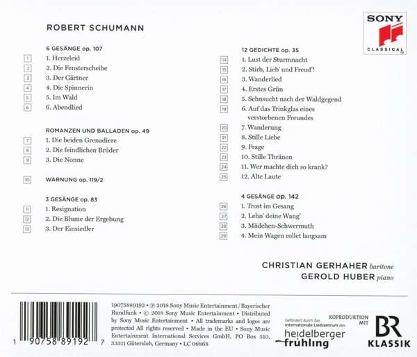 Christian Gerhaher 슈만: 가곡 1집 - 크리스티안 게르하허 (Schumann: Frage)