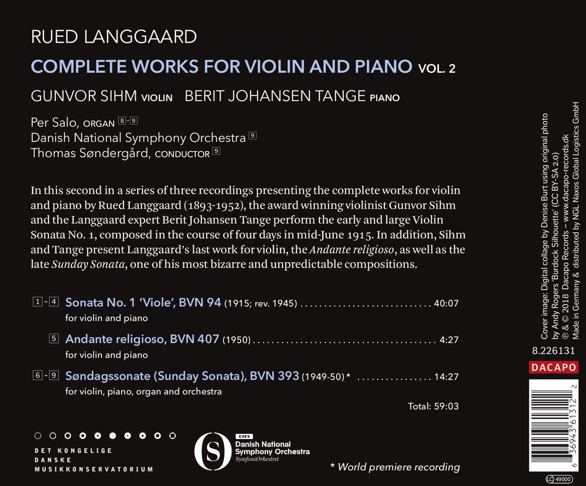 Gunvor Sihm 랑고르: 바이올린와 피아노를 위한 작품 2집 - 소나타 1번, 일요일 소나타, 종교적인 안단테