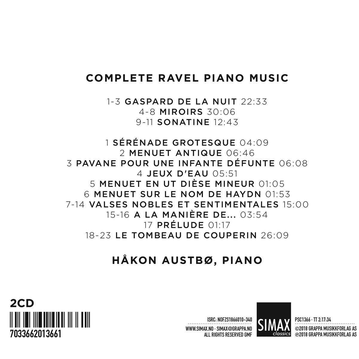 Hakon Austbo 라벨: 피아노 독주를 위한 음악 (Ravel: Complete Works For Piano Solo)